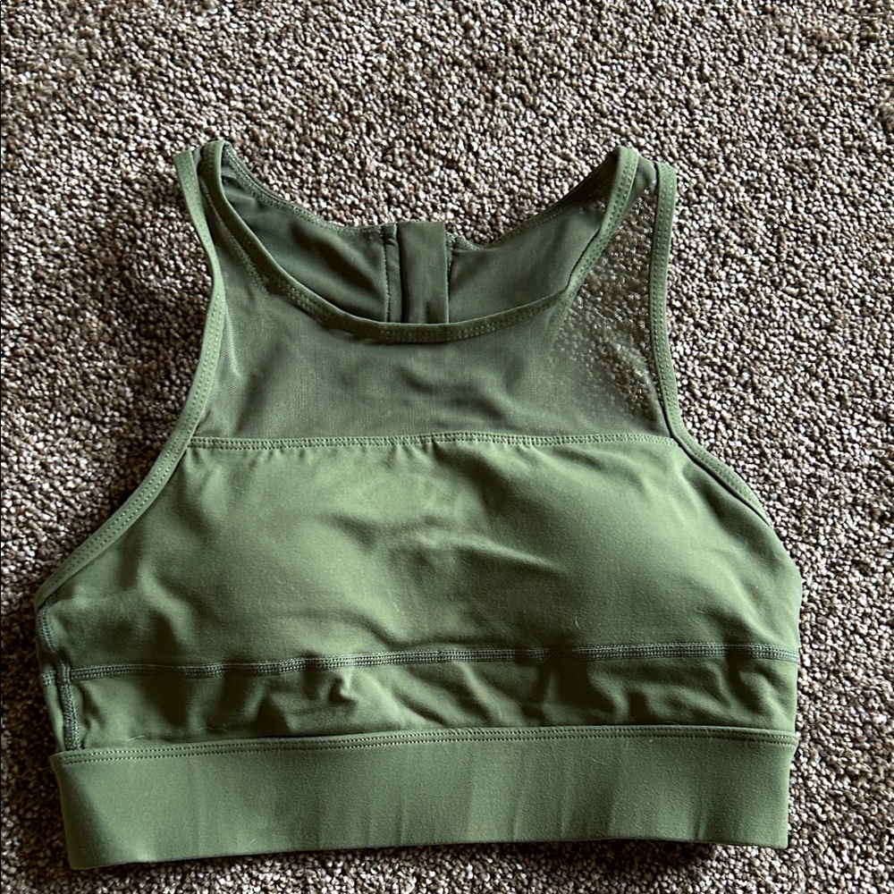 Army Green Zyia Sports Bra